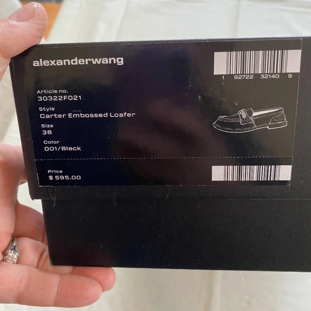Alexander Wang Women's Carter Black Embossed Loafers Size 38 (MSRP $595) NIB